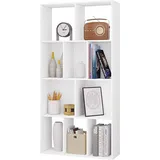 Woltu Bücherregal mit 4 Ebenen, Regal mit 10 Fächern für Wohnzimmer Küche Büro, Standregal mit Kippschutz, als Raumteiler Aktenschrank DVD-Regal,