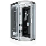 AcquaVapore D60-73T0R Komplettdusche mit Schiebetür 80 x 120 cm Schwarz Sicherheitsglas