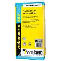 Saint-Gobain Weber GmbH SG weber Xerm 852 Flex-Fliesenkleber Grau mit Trass, sehr gute Standfestigkeit, geeignet für Wand und Boden, Fußbodenheizung