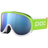POC Retina Clarity Comp - Skibrille mit klassischem Design und zylindrischen Gläsern für optimale Sicht bei Wettkämpfen, Fluorescent Yellow/Green/Spektris Blue