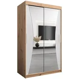 abiks möbel Schwebetürenschrank MONACO 120 x 200 x 62 cm Weiß