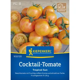 Kiepenkerl Cocktail-Tomatensamen Tropical Sun 1035720 - Naschtomate - fruchtig- süß - attraktive Farbe - 15-20g - Saatgut, Samen Gemüse, Gemüsepflanzen
