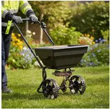 vidaXL Streuer Schwarz 82 x 75 cm PVC und Stahl