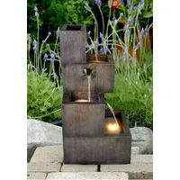 Wehmann Gartenbrunnen Kubus Terrassenbrunnen mit Beleuchtung