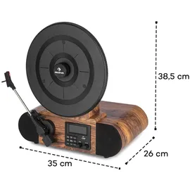 Auna Verticalo SE DAB Retro-Plattenspieler DAB+ UKW-Tuner USB BT AUX holz