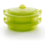 LéKué 2-stufiger Dampfgaraufsatz, grün, Silikon, 22 cm, 3400702V09U004, 22x22x8 cm