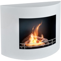 Ethanol-Kamin SAWARA Lili Home & Garden | 84 x 69 x 27 cm 37 Kg | Freistehender Bio-Ethanol Kamin| in weiß | Ethanol-Kamin Indoor und-Outdoor | Brenndauer 3 Studen | Wandkamin mit 1,5l Brenner