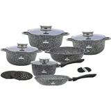 Hemberg 14-tlg Topfset  Kochtopfset Topfset Induktion,cast Aluminium Antihaft-beschichtete  Marmor  Töpfe