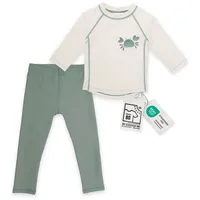 LaLoona Bade-Set Shirt & Leggings mit UV-Schutz - Krabbe - Offwhite / Mint - Gr. 74/80