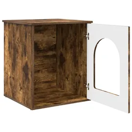 vidaXL Katzenhaus Geräucherte Eiche 53 x 52 x 62 cm Holzwerkstoff