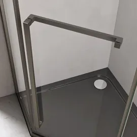 doporro Fünfeckdusche Duschkabine 100x100x200cm Duschabtrennung ESG-Sicherheitsglas Klarglas inkl. Nano-Beschichtung Rahmenkonstruktion aus Edelstahl Ravenna68K