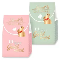 Lindt Schokoladen Goldhase Du bist Gold wert Tasche Vollmilch 153g