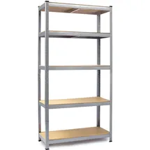 Humberg Lagerregal Metall 30 x 90 x 180 cm Silber 5 Ablagen