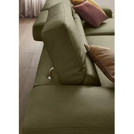 W.Schillig Ecksofa »piedroo, Designsofa mit tollem Sitzkomfort, bequem und elegant, L-Form«, Kopfteilverstellung, wahlweise mit Sitztiefenverstellung, Breite 343cm grün