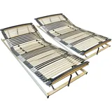 2x Ergonomischer Lattenrost 90x190 cm verstellbar - Lattenrost Set KV - 7-Zonen Lattenrost 90 x 190 cm Doppelpack - fertig montiert - 44 Leisten - Kopf- und Fußteil verstellbar - 2er Set - 90/190