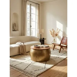 KADIMA DESIGN Aurora Braun/Gold Mangoholz 60 x 60 x 40 cm