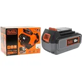 Black+Decker BDCINF18N-QS 11.0 Bar Kompressor/Luftpumpe (12V-/230V-Anschluss oder 18V Akku) & Li-Ion Akku (18V 4,0Ah, für alle 18V / F5 Gartengeräte und Elektrowerkzeuge, Bestandteil des 18V Li-Ion)