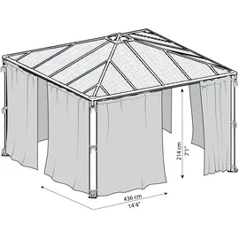 CANOPIA Moskitonetz für Pavillon 1 Stück Grau