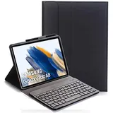 YHFZR Tastatur Hülle for Samsung Galaxy Tab A8 2021 - (QWERTY Layout), Ultradünn Flip Entfernbar Drahtloser Keyboardständer Ledertasche für Samsung Galaxy Tab A8 SM-X200/205 10,5 Zoll, Schwarz