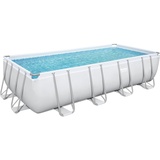 Bestway Power Steel Ersatz Frame Pool ohne Zubehör 549 x 274 x 122 cm, lichtgrau, eckig