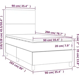 vidaXL Boxspringbett 90 x 200 cm Weiß