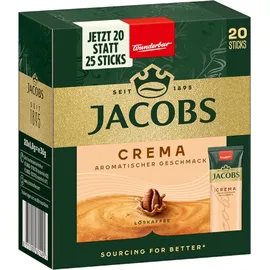 Jacobs Crema löslicher Kaffee, Instantkaffee, Instant Kaffee, 12 x 20 Einzelportionen