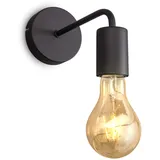 B.K.Licht Vintage Wandlampe Retro Wandspot schwarz matt E27