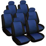 Woltu Sitzbezüge Auto Einzelsitzbezug universal Größe, 7er Set, schwarz/blau