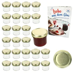 25er Set Sturzglas 125ml Einmachglas TO66 Gold Deckel DiamantZucker-Rezept