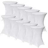 Baumarktplus 10er Set Stehtischhusse Stretch weiß Ø 80 cm Tischhusse