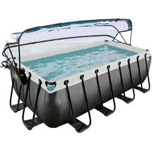 EXIT TOYS Black Leather Pool 400 x 200 x 122 cm inkl. Sandfilterpumpe und Abdeckung
