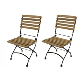 DEGAMO Jakarta 45 x 56,5 x 88 cm schwarz/natur klappbar 2 Stück
