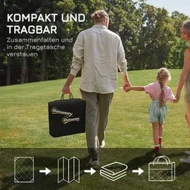 Outsunny Outdoorteppich, Wendeteppich Kunststoffteppich mit Tasche für Balkon