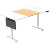 Home Deluxe höhenverstellbarer Schreibtisch elmo – Weiß/Holz, 120x60 cm Höhenverstellbarer Schreibtisch, Ergonomischer Schreibtisch, Elektrischer
