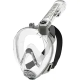Cressi Duke Dry Vollgesichtsmaske - Anti-Beschlag, Weites Sichtfeld & Atmung - Schnorchelmaske - Action-Cam-Halterung - Schnorchelset - Taucherbrille - Transparent/Silber_ Action Cam - M/L