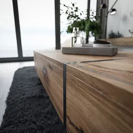 Lukmebel Couchtisch Onyx Loft auf Beinen Flagstaff Eiche - Braun/Schwarz