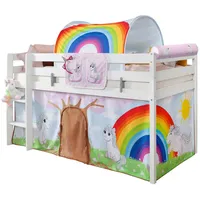 MID.YOU Hochbett Holz Malte ca. 90x200 cm Weiß Einhorn