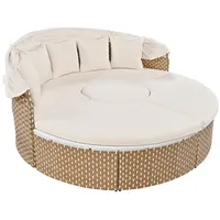 Gotagee Gartenlounge-Set Garten-Lounge-Sessel-Set Rattan-Gartentisch und Stühle-Set Sonneninsel, inklusive aller Kissen und Sitzkissen