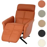 Mendler Relaxsessel HWC-L10, Design Fernsehsessel TV-Sessel Liegesessel, Liegefunktion drehbar, Voll-Leder ~ terracotta-braun