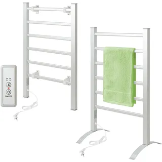 Todeco Handtuchhalter ohne Bohren, Handtuchtrockner Elektrisch für Bad, Handtuchwärmer mit Timer, 90x53x35.5cm, Handtuchheizkörper
