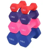 wuuhoo Hantel-Set Set Jackie 20kg mit Neopren Beschichtung, Hanteln in Hexagon Form für sicheren Halt und Stand I Farbvarianten nach Gewicht I für Gym und Krafttraining