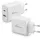 MediaRange Steckdosen-Ladegerät mit USB-A USB-C weiß