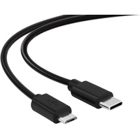 conecto 1,50m USB C auf Mirco USB 2.0 Verbindungskabel, Datenkabel und Ladekabel, schwarz