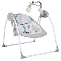 Babywippe Swing+ mit Musikfunktion, regulierbare Lautstärke, Zeitschaltuhr grau