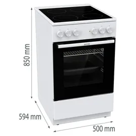 Gorenje GEC5A21WG Elektroherd mit Glaskeramik-Kochfeld (740524)