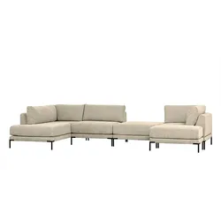 Modul Sofa Kombination 5-teilig in Beige Fußgestell aus Metall (fünfteilig)