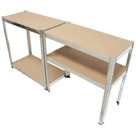 Baumarktplus Schwerlastregal 160x80x40 cm 2er Set Lagerregal Kellerregal Metallregal Garagenregal