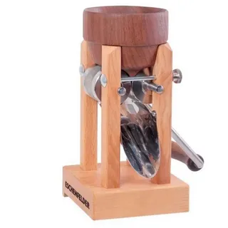 Eschenfelder Getreidemühle Kornquetsche Flockenquetsche Tischmodell Nussbaum Trichter abnehmbar Manuell, (3 Stück), Kurbel 20-25cm Tisch-Schraubzwinge und Reinigungsbürste gratis dazu beige