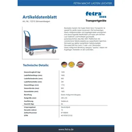 FETRA Stirnwandwagen 12515 1200 kg
