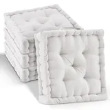 Beautissu Sitzkissen 40 x 40 x 8 cm beige 4-tlg.